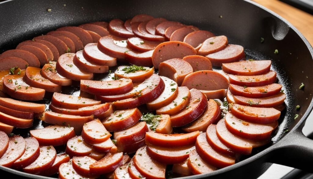 frying kielbasa